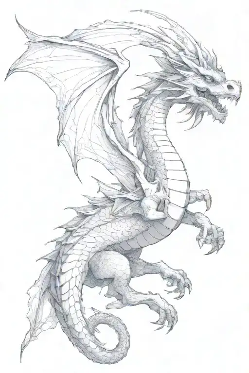dragon flying tattoo design idea