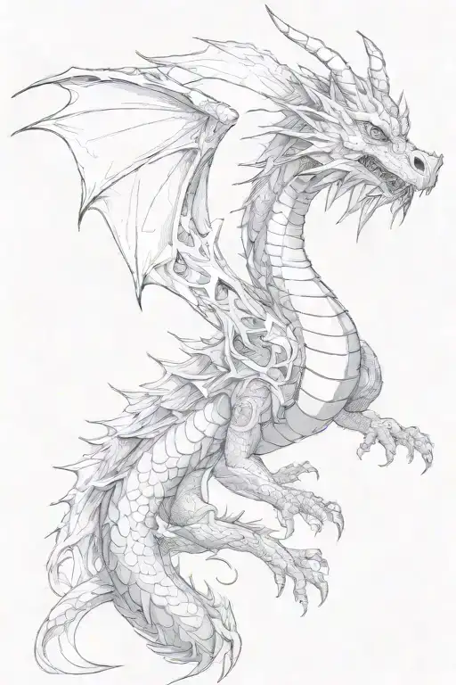 The lower long thin dragon tattoo design idea
