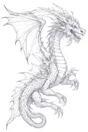 The lower long thin dragon tattoo design idea