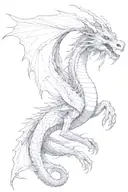 The lower long thin dragon tattoo design idea