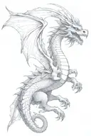 dragon flying tattoo design idea