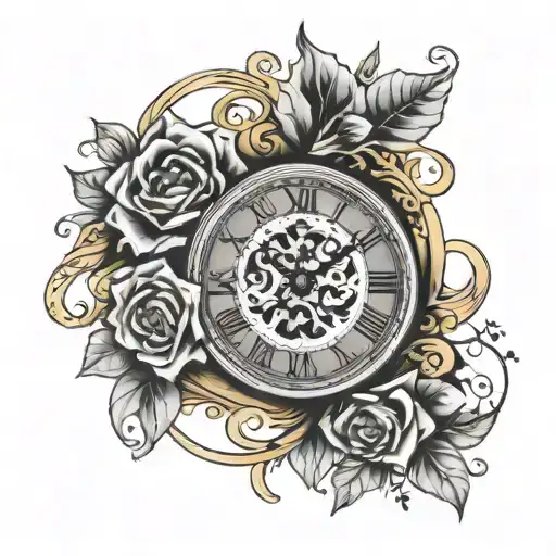 clock, inside clock date 15.11.2023 tattoo design idea