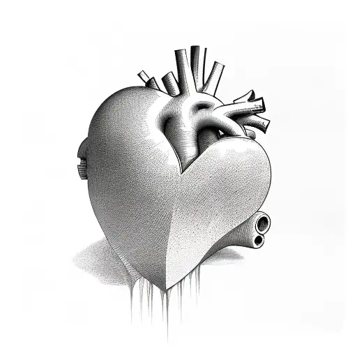heart made of glass my mind of stone  tattoo design idea