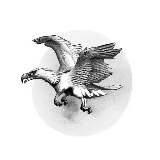 Large Griffin flying in sky tattoo design idea