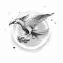 Griffin flying in sky tattoo design idea