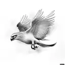 Griffin flying in sky tattoo design idea