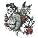 husband and wife  tattoo design idea
