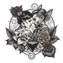 husband and wife  tattoo design idea