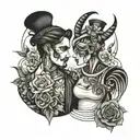 husband and wife  tattoo design idea