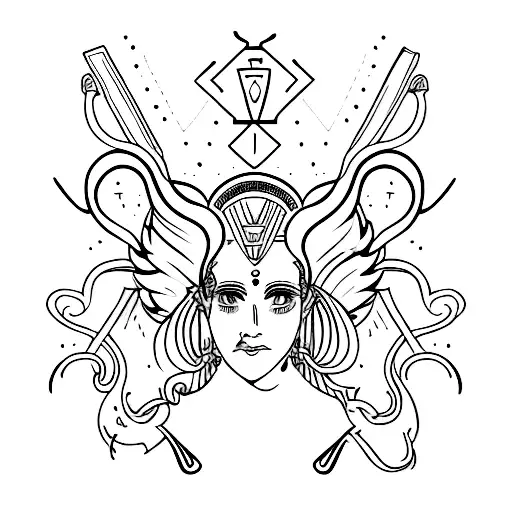 Minerva deusa  tattoo design idea
