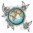I am the saddest person on this planet earth globe tattoo design idea