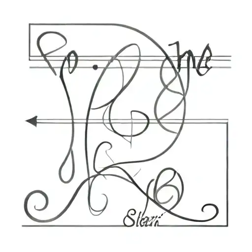 music numbered font inspired tattoo design with name jose and sherri tattoo design idea