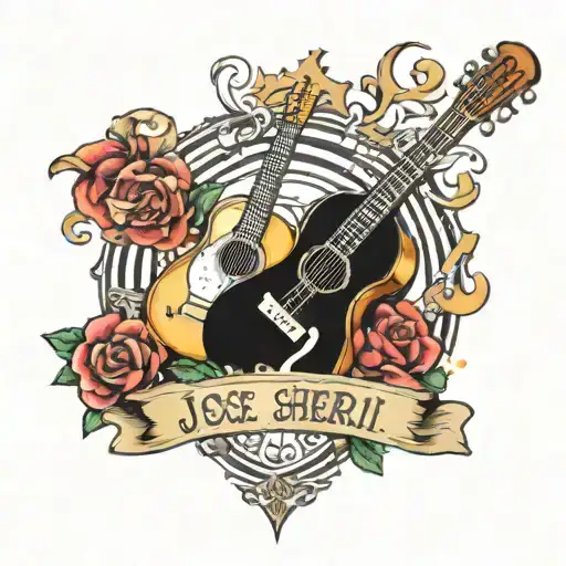music inspired tattoo design with name jose and sherri tattoo design idea