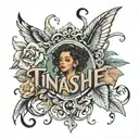 tinashe inspired tattoo design with name jose and sherri tattoo design idea