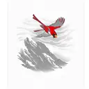 red cardinal bird on bear shoulder tattoo design idea
