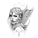 Angel warrior  tattoo design idea