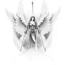 Angel warrior  tattoo design idea