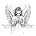 Angel warrior  tattoo design idea