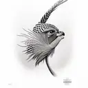 pheasant with prairie grass background, broken open over/under shotgun. silhouette of German wirehairedpointer head tattoo design idea