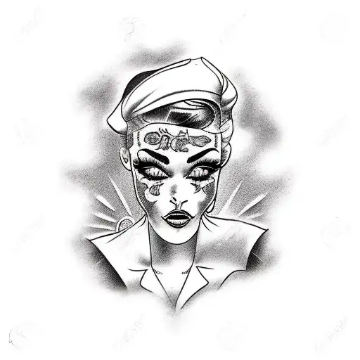 model in shower tattoo design idea