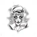 model in shower tattoo design idea