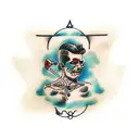 model in shower tattoo design idea