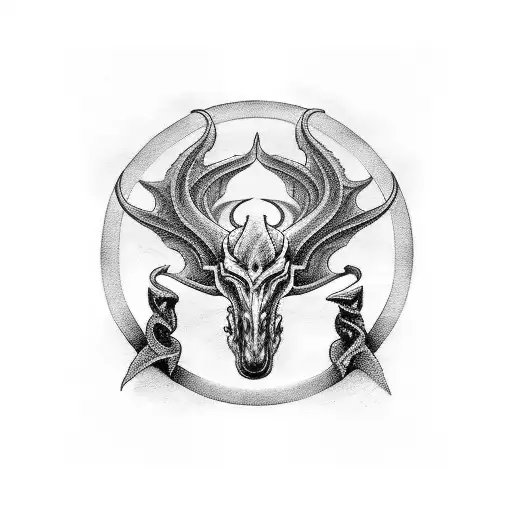 A striking blackwork tattoo of the four horsemen of the apocalypse tattoo design idea