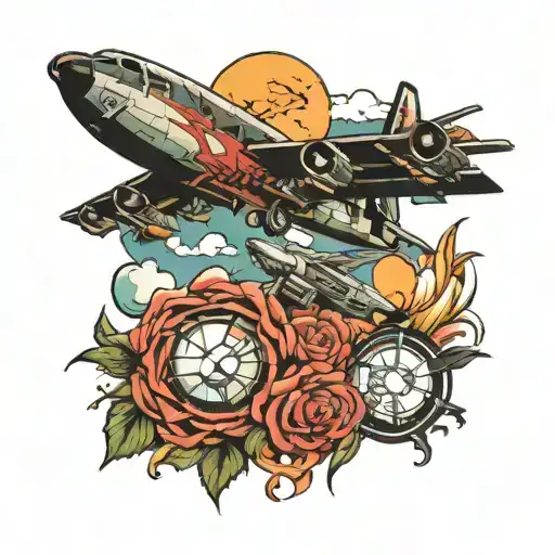 b52 bomber tattoo design idea