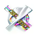 cross with ribbons and chains  tattoo design idea