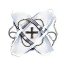 cross with ribbons and chains  tattoo design idea