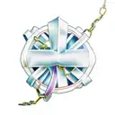 cross with ribbons and chains  tattoo design idea