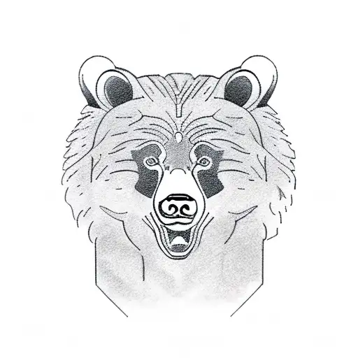 russian bear in front of kreml tattoo design idea