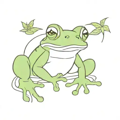 Frog smoking weed tattoo design idea