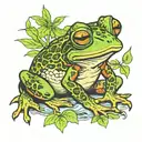 Frog smoking weed tattoo design idea
