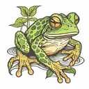 Frog smoking weed tattoo design idea