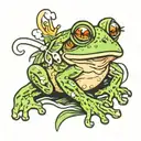 Frog smoking weed tattoo design idea