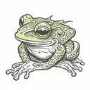Frog with a blunt sitting tattoo design idea