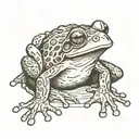 Frog with a blunt sitting tattoo design idea