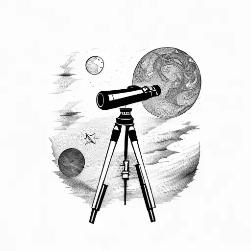 me Photographing the night sky with my telescope and my astrocamera tattoo design idea