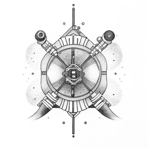 Telescope with Camera attatched Photographing a galaxy tattoo design idea