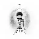 Telescope with Camera attatched Photographing a galaxy tattoo design idea