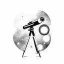 Telescope with Camera attatched Photographing a galaxy tattoo design idea