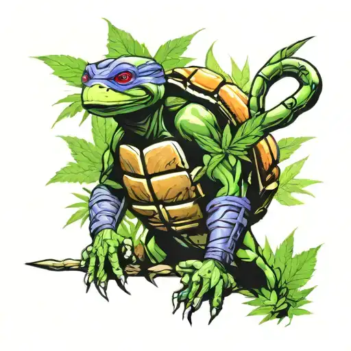 Tmnt with cannabis tattoo design idea