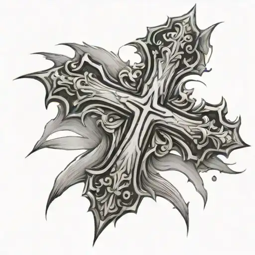 faded cross tattoo design idea