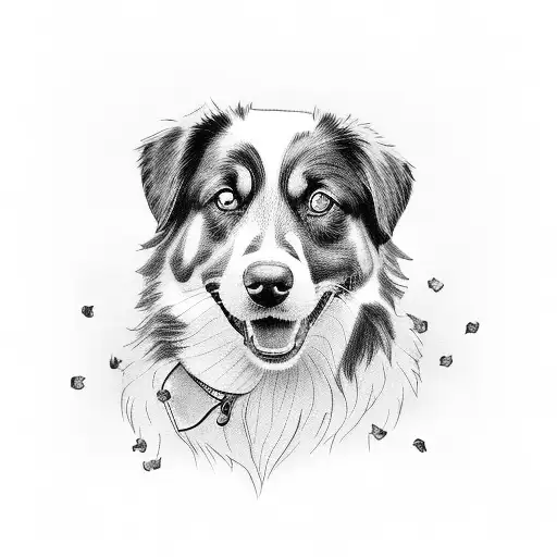 australian shepherd tattoo design idea