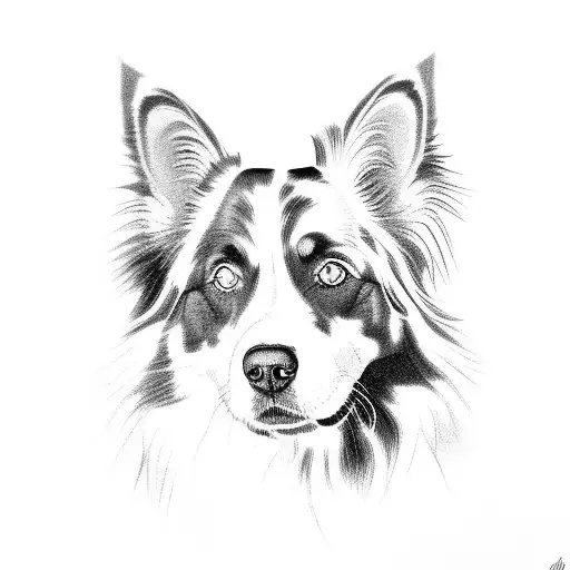blue merle australian shepherd tattoo design idea