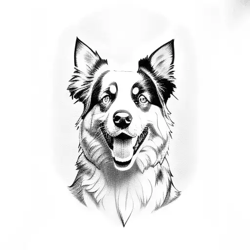 australian shepherd tattoo design idea