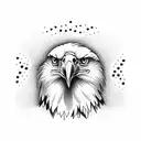 bald eagle with American flag tattoo design idea