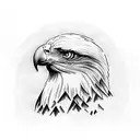 bald eagle with American flag tattoo design idea