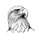 bald eagle with American flag tattoo design idea